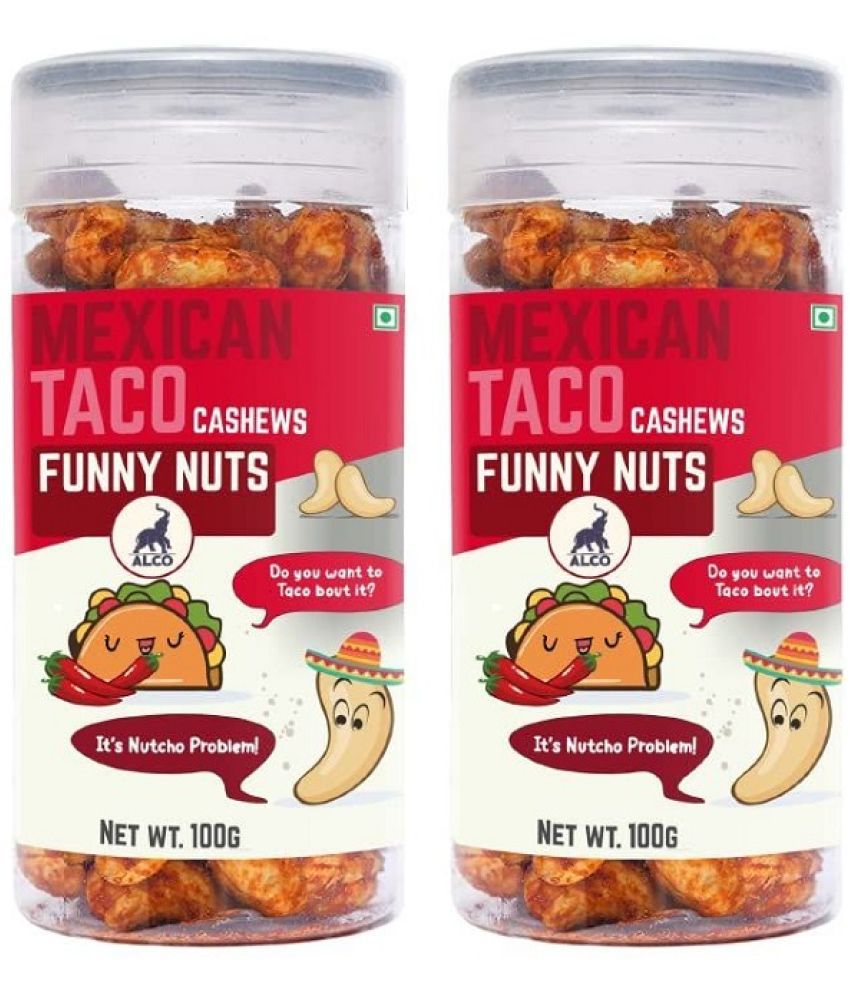     			Mexican Taco Cashews - Alco Foods Flavored Cashews - 100% Vegetarian - Delicious and Healthy Snacks for your family - Premium Quality Flavored Kaju - (2 x 100g)