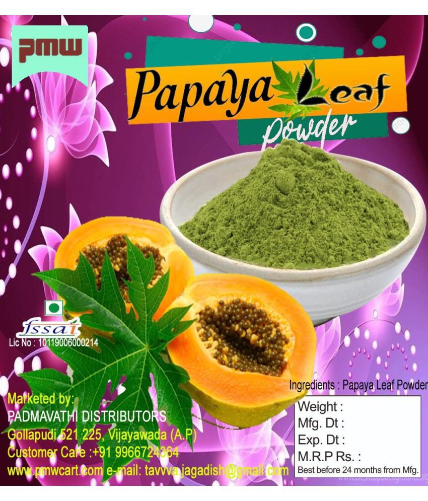     			Papaya Leaf Powder - Carica Papaya - 100 Gm - Rich in fiber Vitamin C Good for Digestion Supports Immunity & Weight Management - 100% Natural - Useful for Digestion and Increasing Platelets