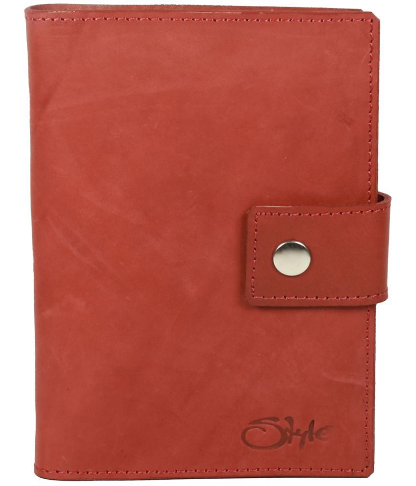     			STYLE SHOES Leather Red Passport Holder