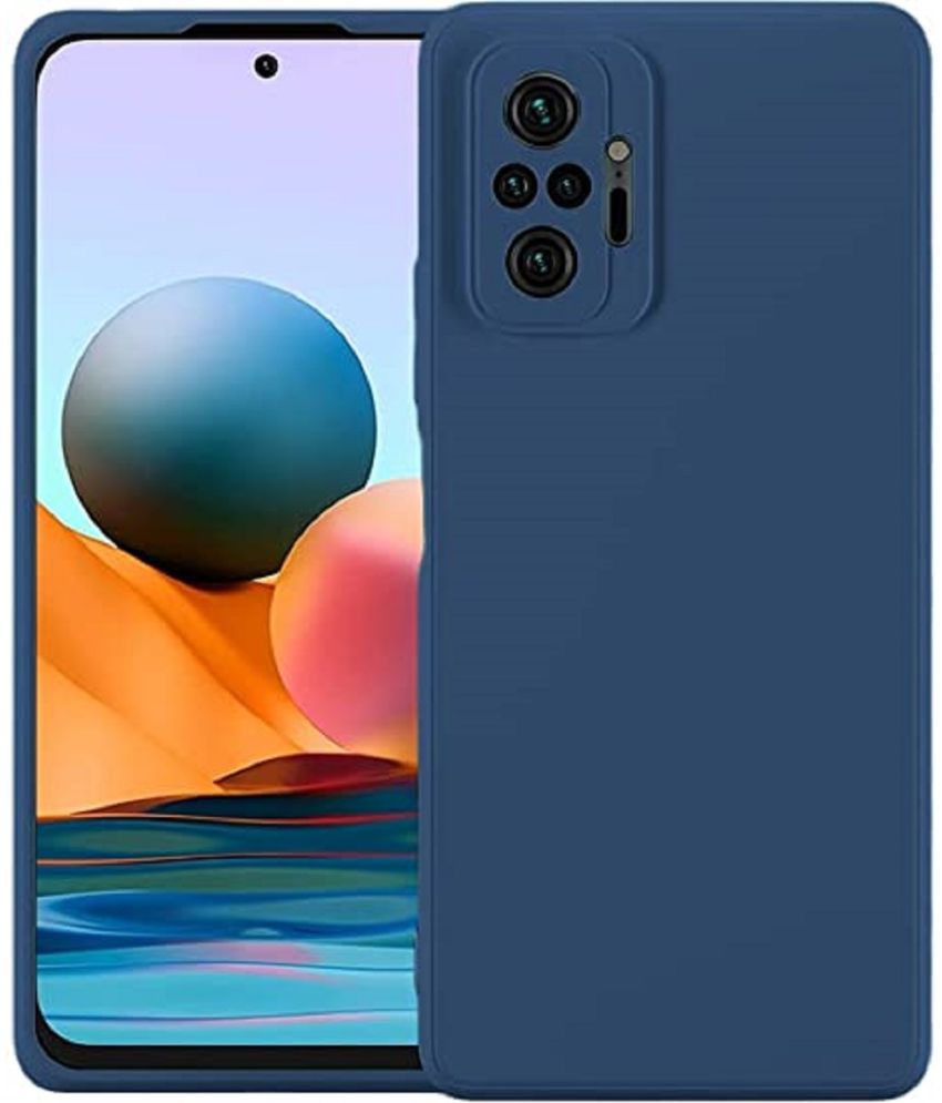     			Case Vault Covers - Blue Silicon Plain Cases Compatible For Xiaomi Redmi Note 10 Pro Max ( Pack of 1 )