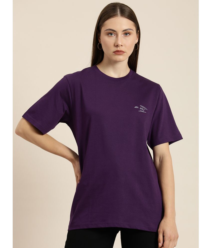     			Difference of Opinion - Purple Cotton Loose Fit Women's T-Shirt ( Pack of 1 )