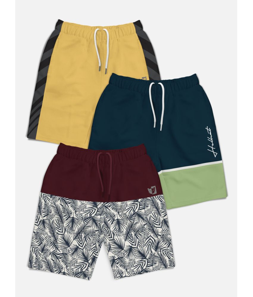     			HELLCAT - Multicolor Cotton Blend Boys Shorts ( Pack of 3 )