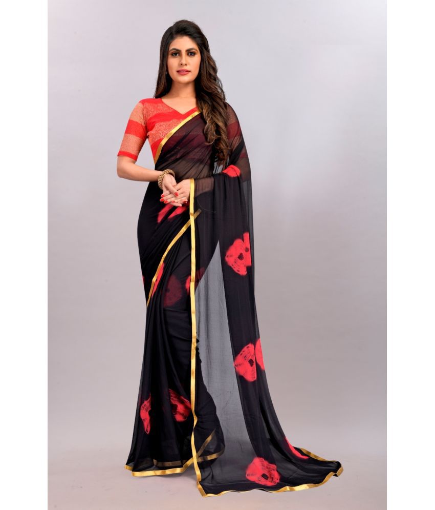     			JULEE - Red Chiffon Saree With Blouse Piece ( Pack of 1 )