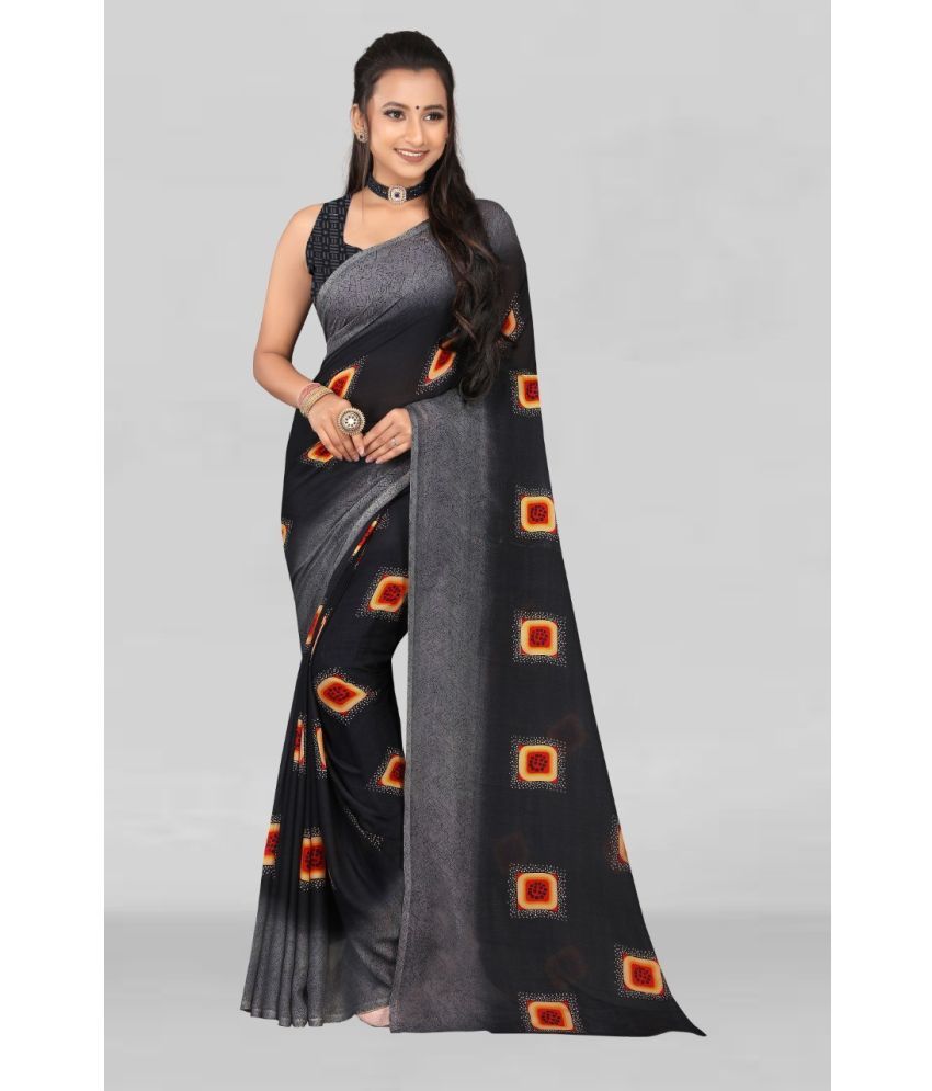     			LEELAVATI - Black Georgette Saree With Blouse Piece ( Pack of 1 )