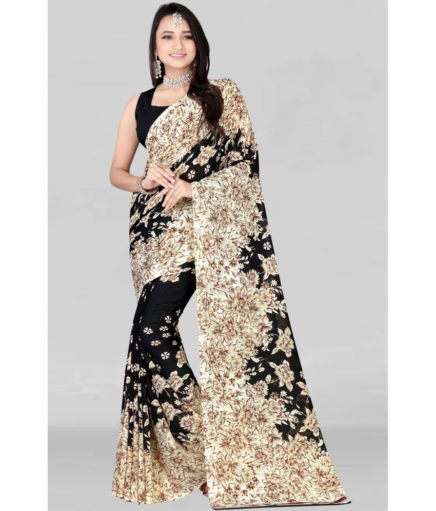     			LEELAVATI - Black Georgette Saree With Blouse Piece ( Pack of 1 )