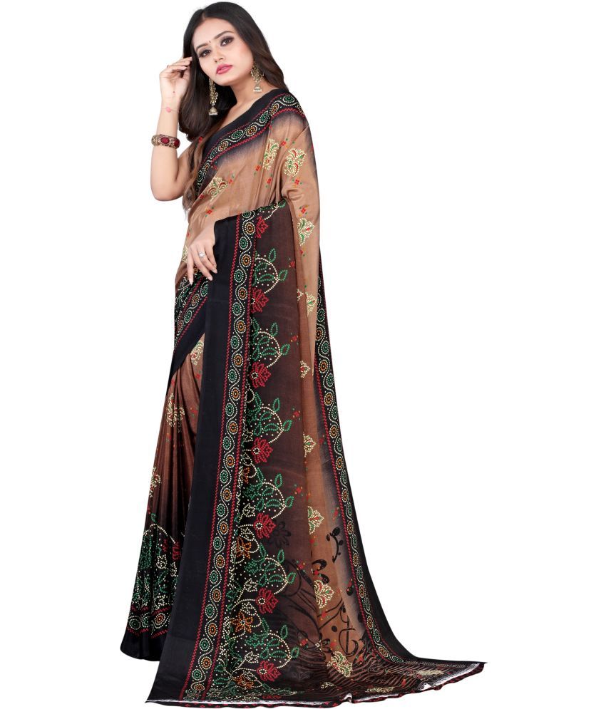     			LEELAVATI - Brown Crepe Saree With Blouse Piece ( Pack of 1 )