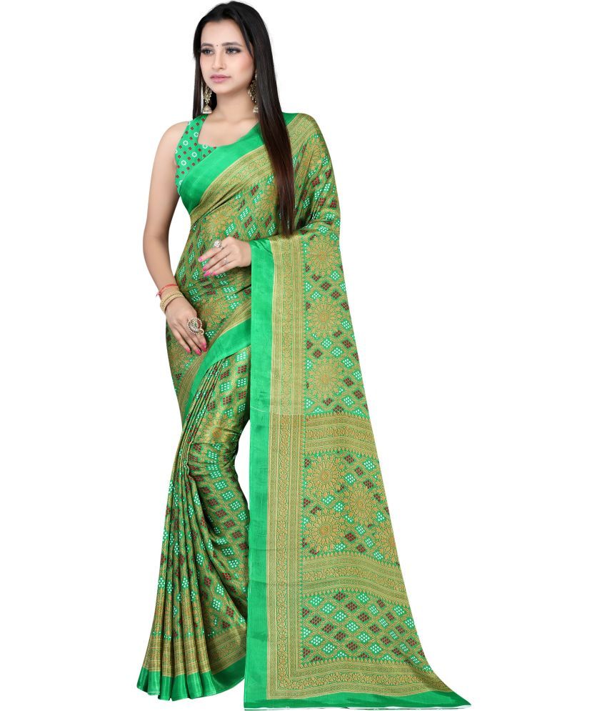     			LEELAVATI - Light Green Crepe Saree With Blouse Piece ( Pack of 1 )