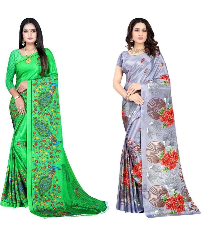     			LEELAVATI - Multicolor Crepe Saree With Blouse Piece ( Pack of 2 )