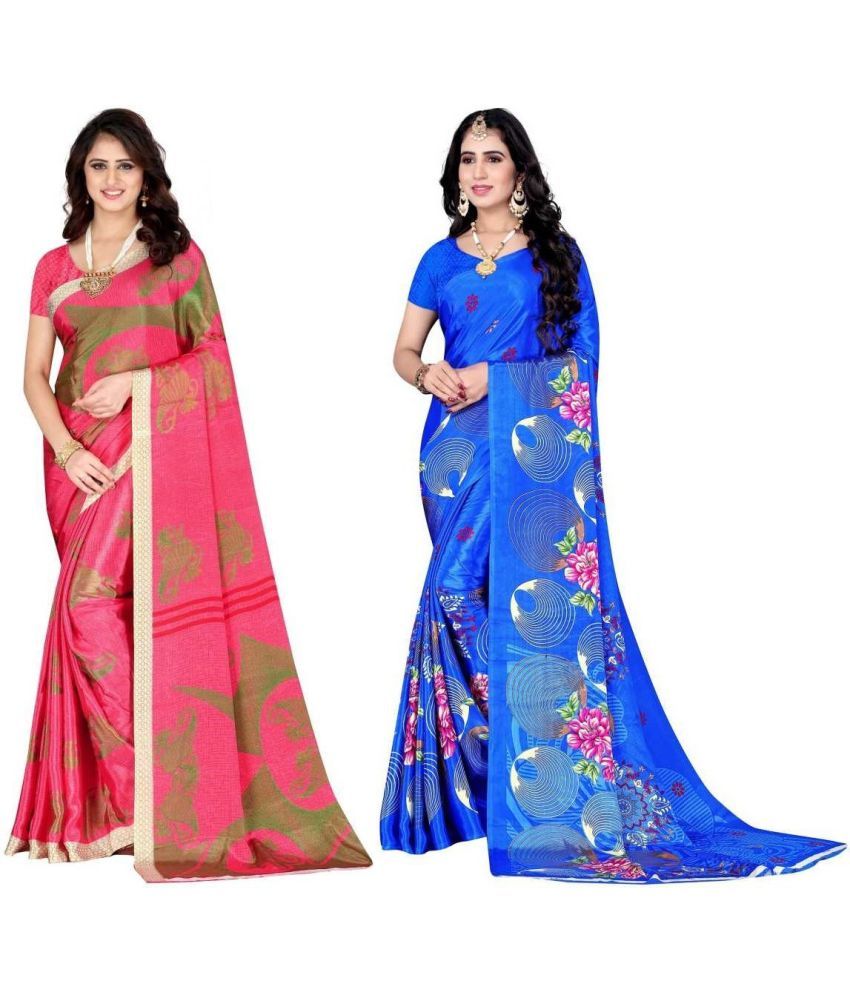     			LEELAVATI - Multicolor Crepe Saree With Blouse Piece ( Pack of 2 )