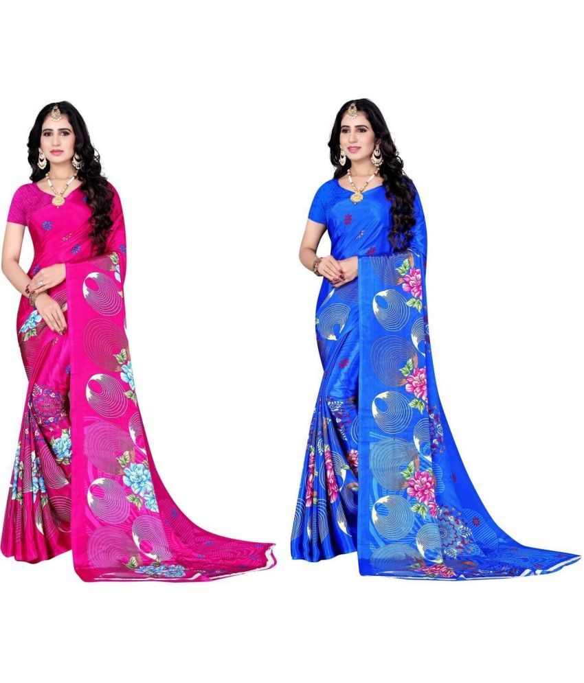     			LEELAVATI - Multicolor Crepe Saree With Blouse Piece ( Pack of 2 )