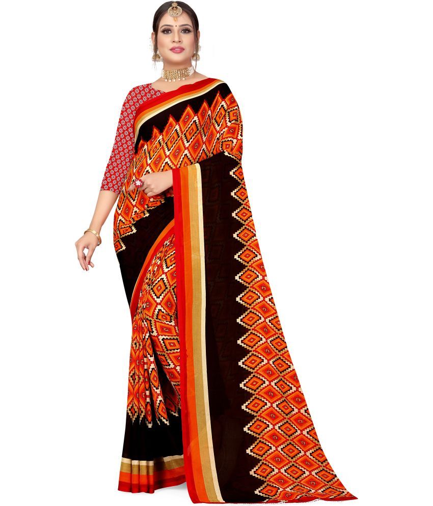     			LEELAVATI - Red Georgette Saree With Blouse Piece ( Pack of 1 )