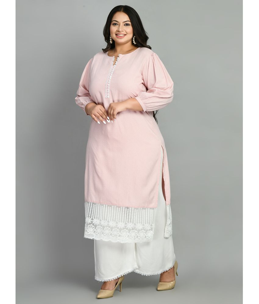     			PrettyPlus by Desinoor - Pink Straight Rayon Women's Stitched Salwar Suit ( Pack of 1 )