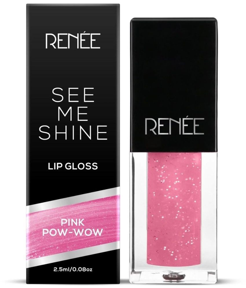     			RENEE See Me Shine Lip Gloss - Pink Pow-Wow, Non Sticky & Non Drying Formula,2.5ml