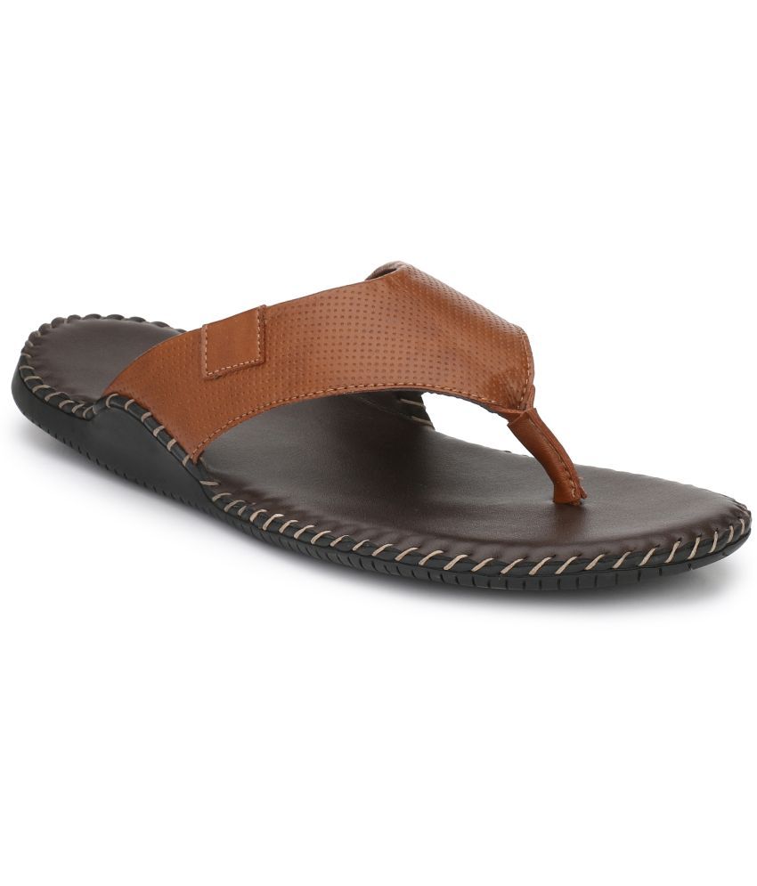     			SHENCES - Tan Men's Leather Slipper