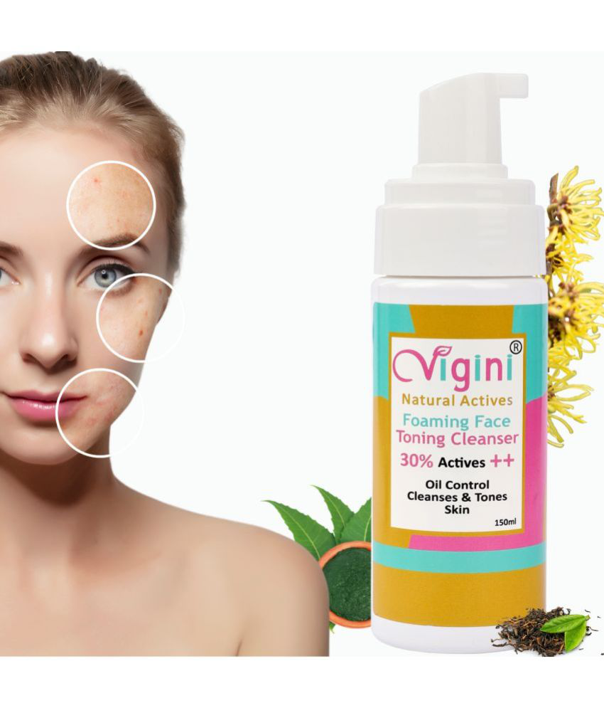     			Vigini Anti Acne Foaming Toner Cleanser Face Wash Shower Gel 150 mL