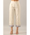 Juniper - Off White Cotton Blend Women's Pencil Pants ( Pack of 1 )