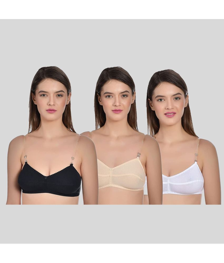     			AIMLY - Multicolor Cotton Blend Non Padded Women's T-Shirt Bra ( Pack of 3 )