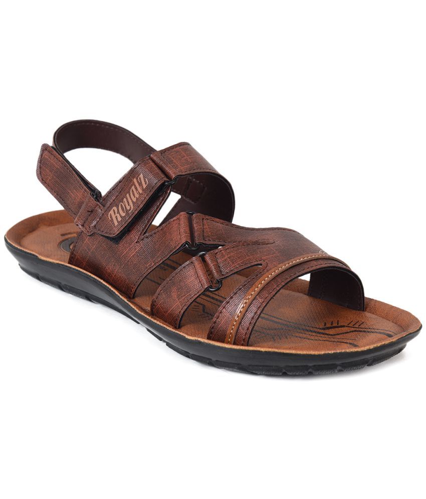     			Ajanta - Brown Men's Floater Sandals