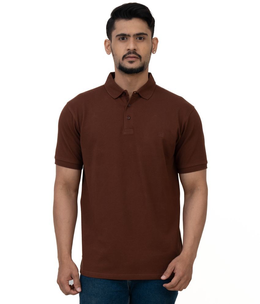 Cotstyle - Brown Cotton Blend Regular Fit Men's Polo T Shirt ( Pack of 1 )