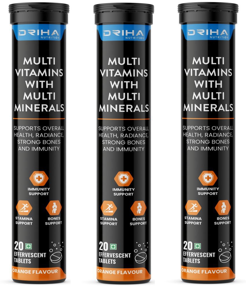     			DRIHA NUTRITION Multi vitamin With Multi Minerals Pack of 3 60 gm Orange Minerals Tablets Pack of 3