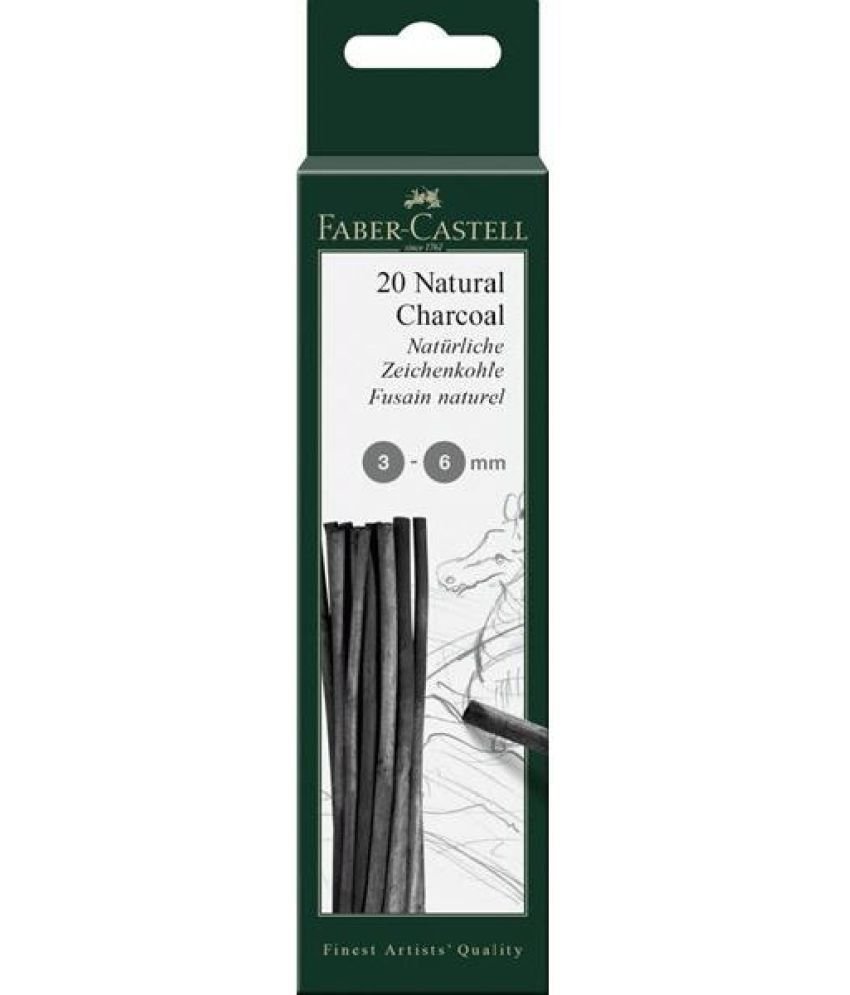     			Faber-Castell Natural Charcoal Pitt 3-6Mm Natural Charcoal Sticks (Pack Of 20) Stick (Pack Of 1)