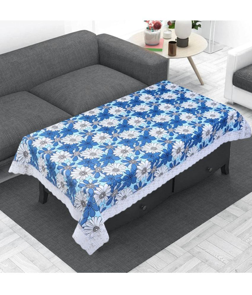     			Printed PVC 4 Seater Rectangle Table Cover ( 150 x 92 ) cm Pack of 1 Blue