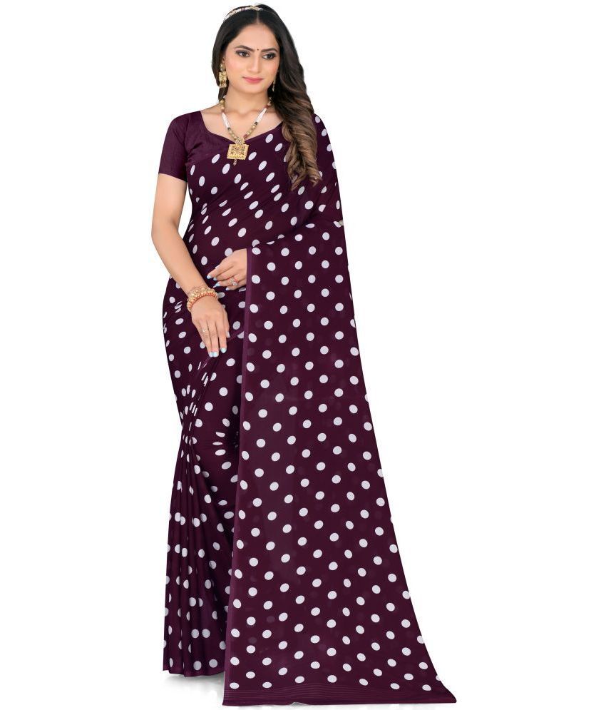     			LEELAVATI - Purple Georgette Saree With Blouse Piece ( Pack of 1 )