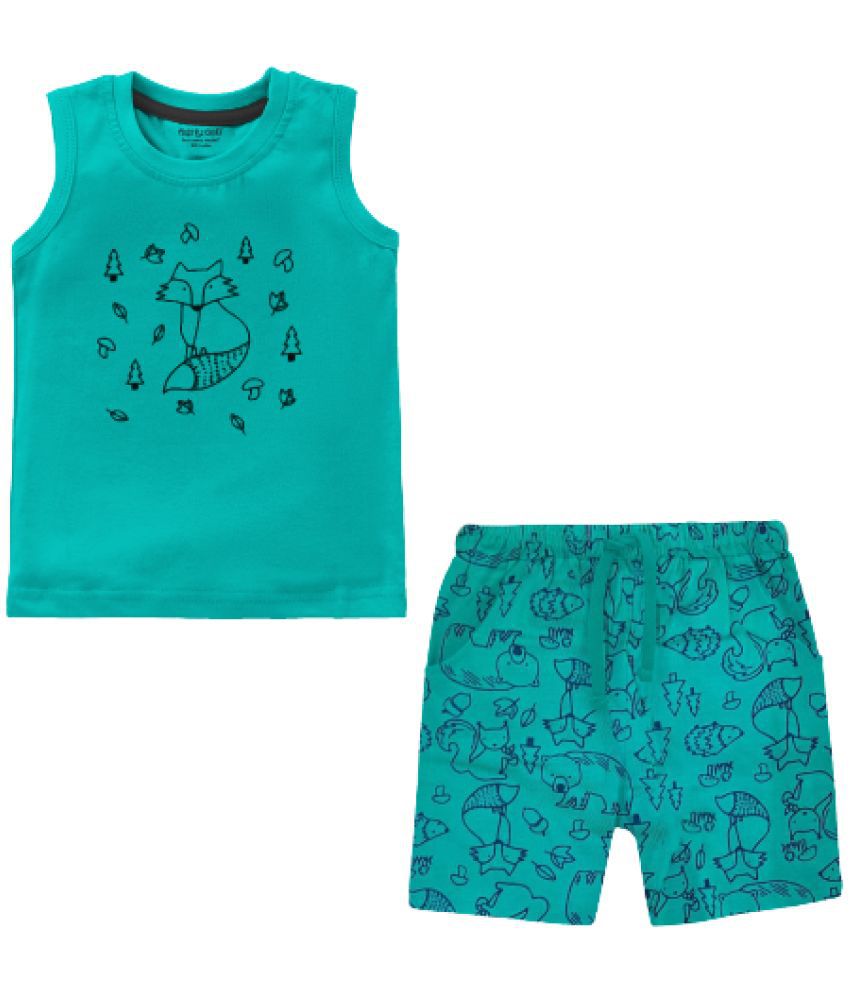     			NammaBaby - Green Cotton Boys T-Shirt & Shorts ( Pack of 1 )