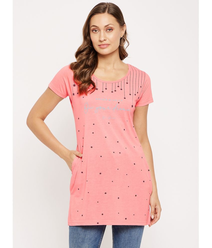     			VERO AMORE - Peach Cotton Blend Regular Fit Women's T-Shirt ( Pack of 1 )