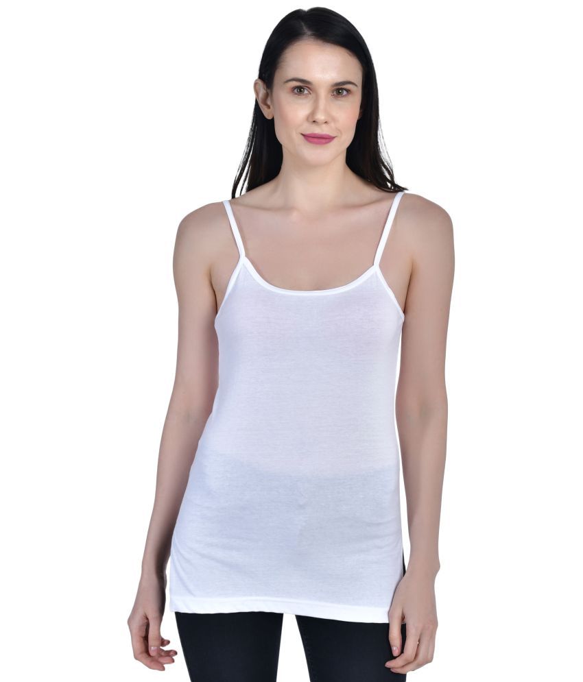     			AIMLY Cotton Camisoles - White Single