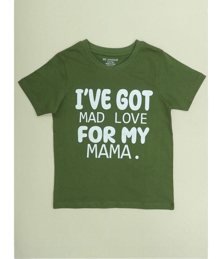     			Be Awara - Green Cotton Boy's T-Shirt ( Pack of 1 )