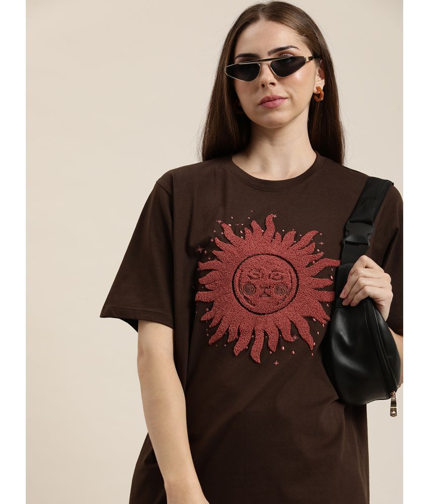     			Dillinger - Brown Cotton Loose Fit Women's T-Shirt ( Pack of 1 )