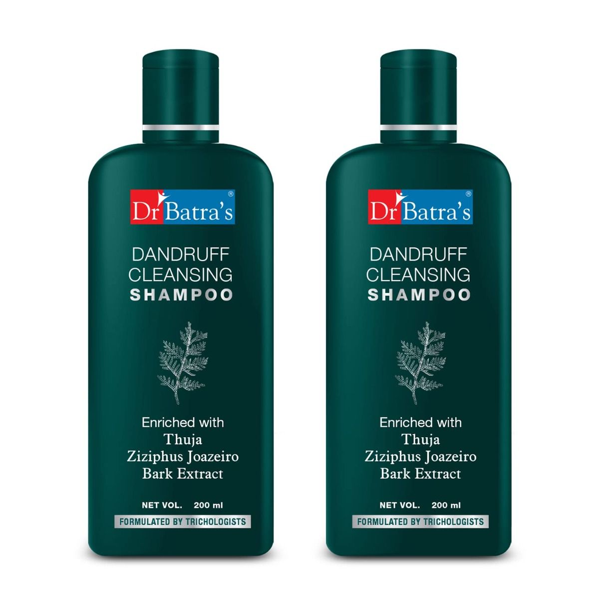 Dr Batras Anti-Dandruff Shampoo Enriched with Natural extract Of Thuja Paraben Free - 200 ml (Pack of 2)