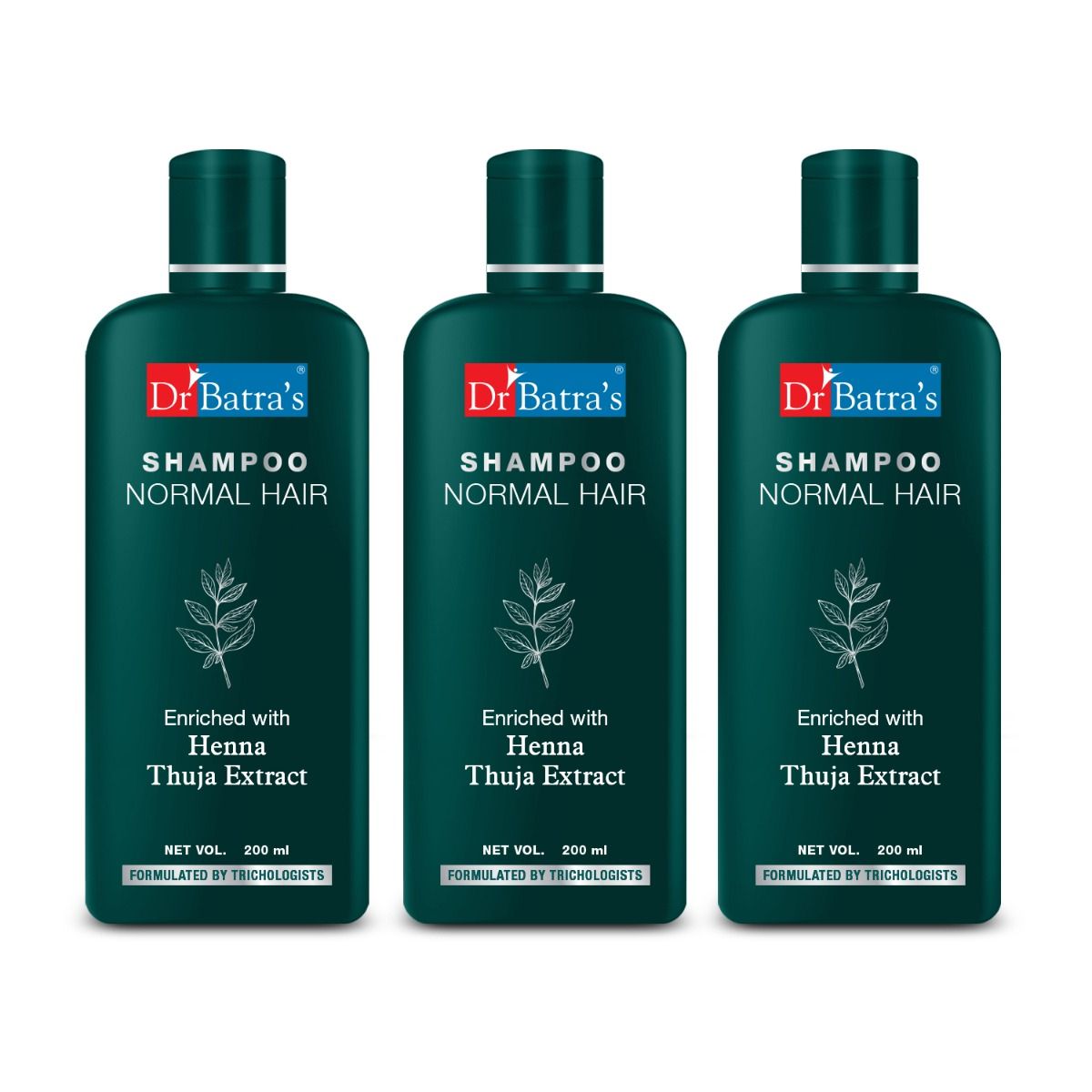     			Dr Batra's Shampoo, Follicle Strength, Enriched With Thuja & Henna 200Ml (Pack Of 3)