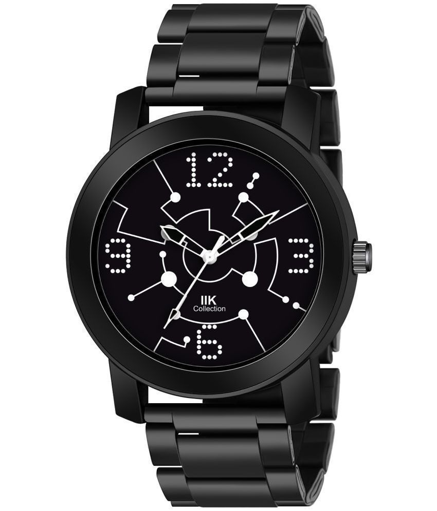     			IIK COLLECTION - Black Stainless Steel Analog Men's Watch