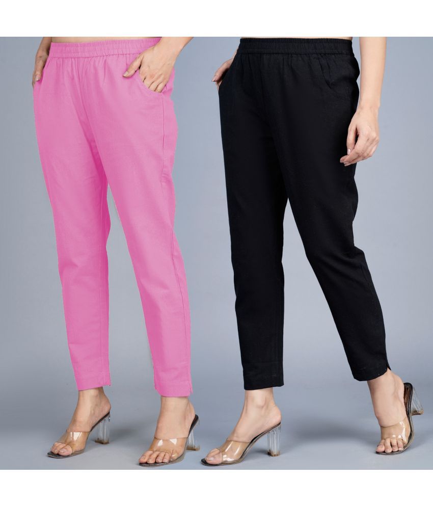     			QuaClo - Multi Color Cotton Regular Women's Formal Pants ( Pack of 2 )