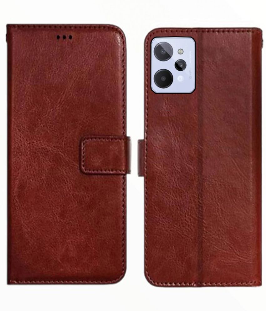     			RGVEEN - Tan Artificial Leather Flip Cover Compatible For Realme C31 ( Pack of 1 )