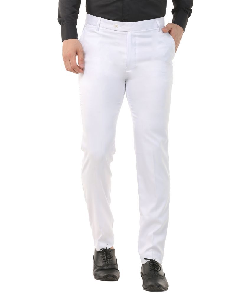     			SAM AND JACK White Regular Formal Trouser ( Pack of 1 )