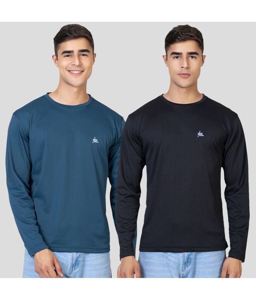     			YHA - Multicolor Cotton Blend Regular Fit Men's T-Shirt ( Pack of 2 )