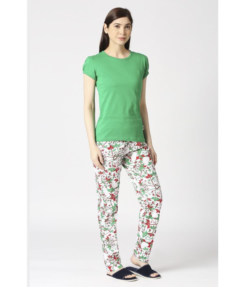     			Zebu - Green Cotton Women's Nightwear Nightsuit Sets ( Pack of 1 )
