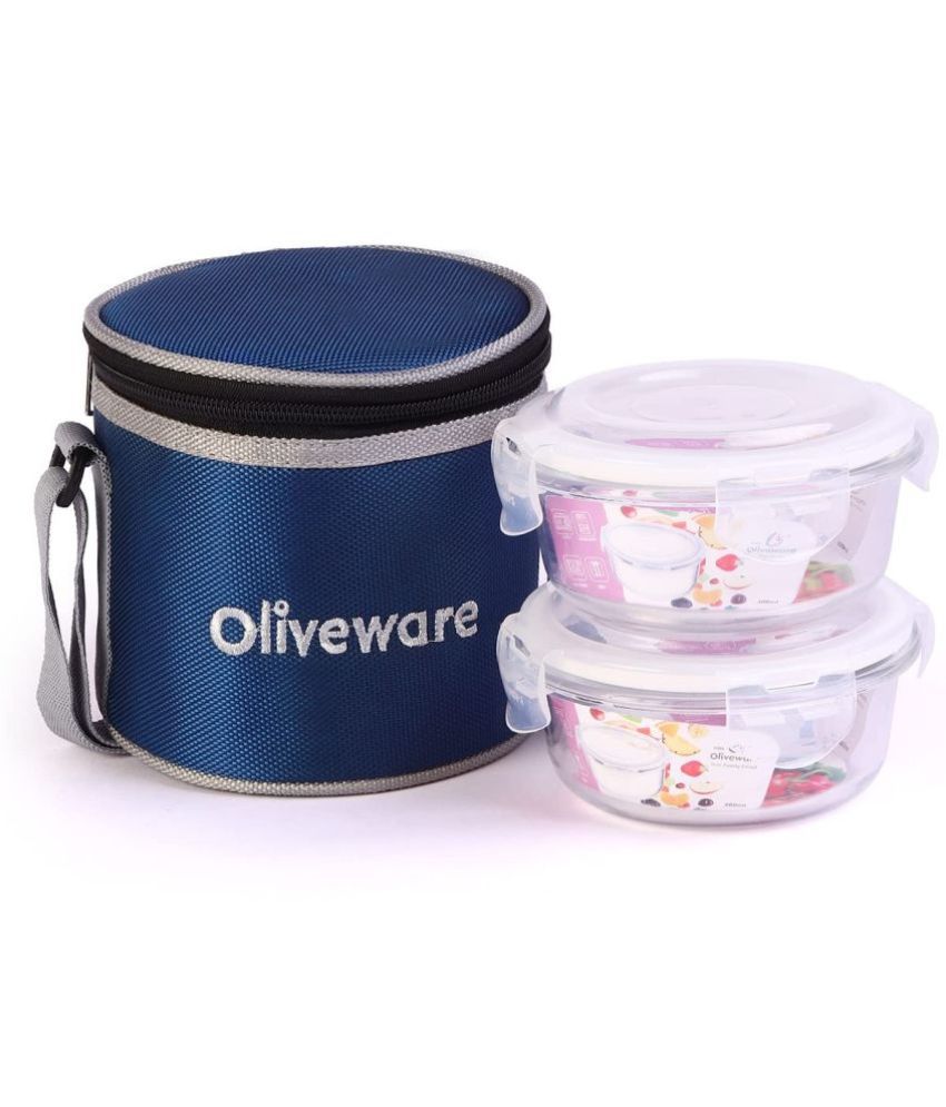     			Oliveware - Glass Insulated Lunch Box 2 - Container ( Pack of 1 )