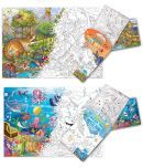 GIANT DINOSAUR COLOURING POSTER and GIANT UNDER THE OCEAN COLOURING POSTER | Combo pack of 2 posters I Colourful Illustrated Posters