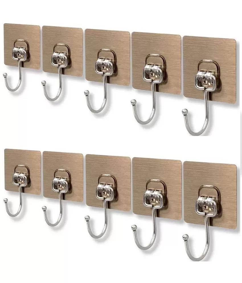 BLUE HOME AND KITCHEN Stainless Steel Self Adhesive Waterproof Hooks (Pack  Of 10): Buy BLUE HOME AND KITCHEN Stainless Steel Self Adhesive Waterproof  Hooks (Pack Of 10) Online at Low Price - Snapdeal