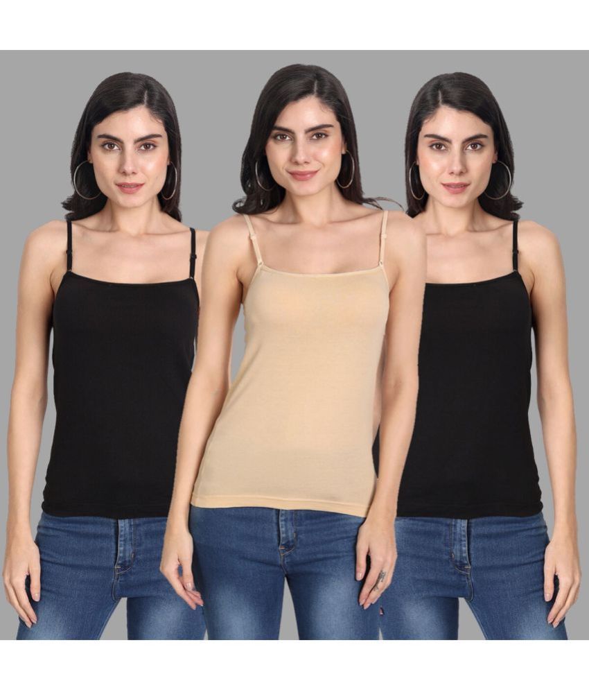     			AIMLY Cotton Slip - Black Pack of 3