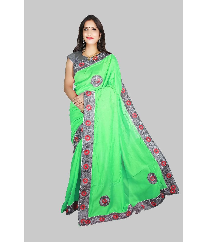     			ANSHEE SAREES - Light Green Silk Saree With Blouse Piece ( Pack of 1 )