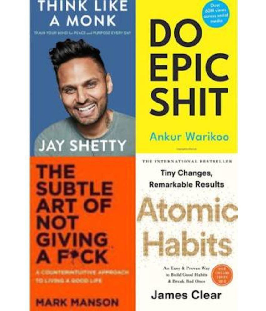     			Deal Of 4 Books -- Do Epic Shittt + Mark Manson's Book +Habits Remarkable Results And The Jay Shetty Book (Paperback, Jay shetty, Ankur Warikoo)