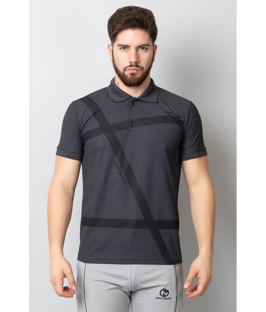     			Driftmark - Grey Polyester Regular Fit Men's Sports Polo T-Shirt ( Pack of 1 )