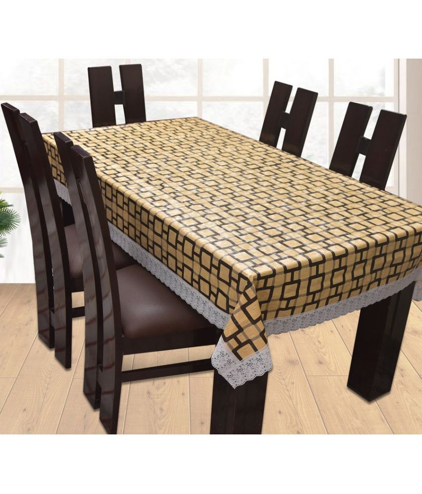     			Printed PVC 6 Seater Rectangle Table Cover ( 228 x 152 ) cm Pack of 1 Yellow