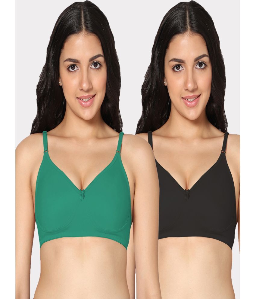     			IN CARE LINGERIE - Multicolor Cotton Non Padded Women's T-Shirt Bra ( Pack of 2 )