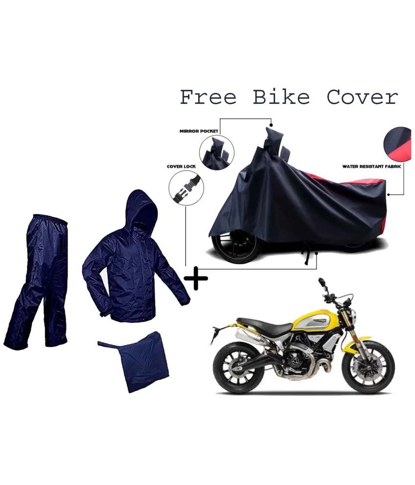     			Men's & Women's 100% Waterproof Rainsuit/Raincoat/windproof/Free Bike Cover Along With Hood and Side Pocket With Storage Bag